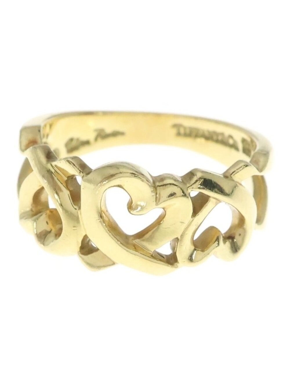 Tiffany & Co 18k Yellow Gold Paloma Picasso Triple Loving Heart Ring